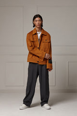 Suede wide pocket jacket - Camel (4622119534710)