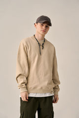 REVERSE PATTERN SWEATSHIRT-BEIGE
