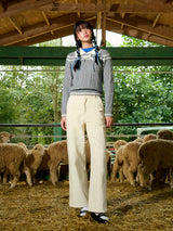 Ribbon Line Collar Wool Knit (Gray)