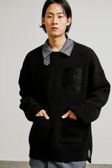3 pocket loose fit knit black (6615483547766)