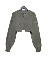 ダメージハッチクロップカーディガン