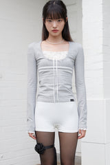 レースリボントップ (GRAY)