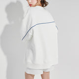 Oversize Back Line Sweat shirt White (6600737030262)