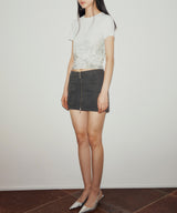 フロントポケットジップアップスカート / FRONT POCKET ZIP-UP SKIRT (CHARCOAL)