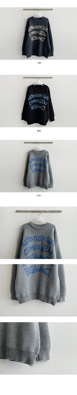 ユニヒップカラーレタリングニット