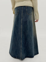 ビンテージデニムマクシスカート / Vintage Denim Maxi Skirt (Banding)