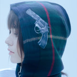 ピストルチェックバラクラバ/1 5 pistol check balaclava - GREEN