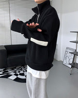 レザーパッチセミジップアップ/MT leather patch semi zip-up (3 colors)