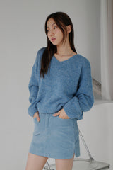 アルパカVネックニット / Alpaca V-neck Knit (6color)