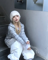 Vintage Ethnic Tteokbokki Hooded Knitwear