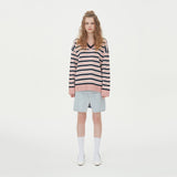 STRIPE V NECK KNIT_PINK (6612840743030)