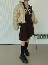 カットアンバランススカート/Cut unbalanced skirt (2color)