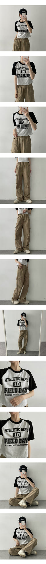 フィールドナグランクロップド半袖Tシャツ / Field Naglan Cropped Short Sleeve Tee
