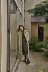 フェイクファーロングコート/FAKE FUR LONG COAT_GREEN TEA