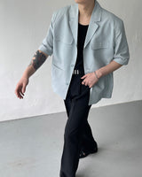 SI linen short-sleeved three-button jacket (2 colors)
