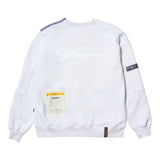ZIPPER OVERSIZED CREWNECK BLACK / WHITE MELANGE