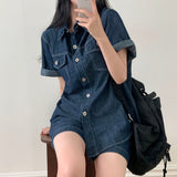 Overfit Denim Short Sleeve Shirt Setup