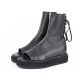 フロントジッパーバックレースアップサンダル / DAVID STONE FRONT ZIPPER BACK LACE UP SANDALS (original)