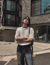 ハーフメッシュパンチングニット (3 color)