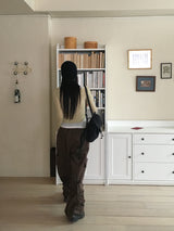 Minka Bag Ribbon Shirring Pintuck Cotton Cargo Pants