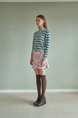 stripe pattern hand beading 100%wool cardigan_snow bird (6655894126710)