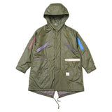 ZIPPER OVERSIZED FISHTAIL PARKA BLACK / KHAKI