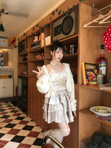 ロマンティックラブレースクロップベルベットノースリーブ