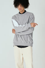 スリーブコントラストスウェットシャツT60/Sleeve Contrast Sweatshirt T60 Melange Gray