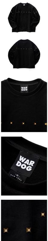 Single Line Stud Sweatshirt Black