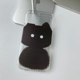 スケッチサムキャットブラックフォーンケース