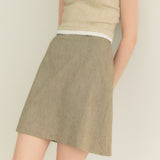 リネンベーシックスカート / Linen Basic Skirt (Khaki)
