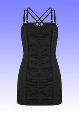 BLACK SHOULDER STRAP MINI DRESS (6624146849910)