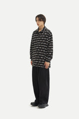 ルブルイヤールウールカラーカーディガンシャツ/Le brouillard Wool collar cardigan shirt S113 Black
