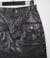 コーテッドミニスカート/Coated mini skirt (2color)