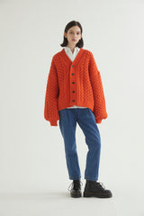 FISHERMAN CARDIGAN ORANGE (6613772828790)