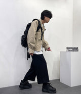 ワックス コーテッド クロップド ボンバージャケット / OWN Wax Coated Cropped Bomber Jacket (3 colors)