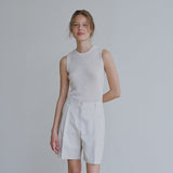 リネンリブノースリーブ / Linen ribbed sleeveless