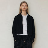 カラーツイードカーディガン/COLLAR TWEED CARDIGAN_BLACK