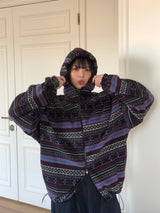 Euclid pattern hood zip up