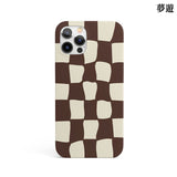チェッカーボードグロッシーケース-brown
