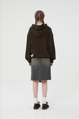 ウィティーバニーブークレワーディングフーディー／WITTY BUNNY BOOKLE WORDING HOODIE [BROWN]