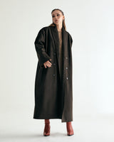 UNISEX FAKE NUBUCK MAXI COAT W - DARK BROWN (6636063457398)
