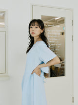 layered ribbon onepiece sky blue