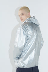 ラウンドラインフーデッドジャケット/BSR2223FWJK044 ROUND LINE HOODED JACKET SILVER