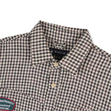 Bluesf Waffle Checkered Oversized Fit Shirt - BEIGE & BLACK