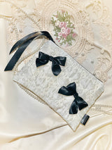 Glossy Organza Ribbon Zip-pouch (M)