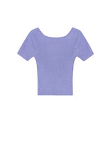 【OUTLET】SQUARE NECK RIBBED KNIT CROP TOP VERY PERI