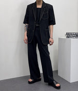 タップリネンステッチ半袖ジャケット / TAP Linen Stitch Short-Sleeved Jacket