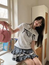 リボンレタリングTシャツ
