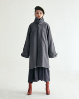 UNISEX WOOL RAGLAN HIDDEN COAT W - TWILL GRAY (6636060770422)
